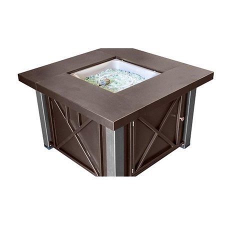 AZ PATIO HEATERS Decorative Hammered Bronze Fire Pit with Stainless Steel Legs & Lid GSF-DGHSS